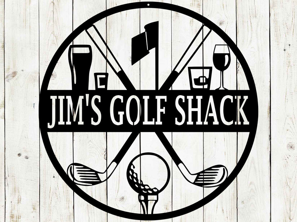 Golf 19th Hole Custom Name Metal Sign | Personalized Golf Bar Decor